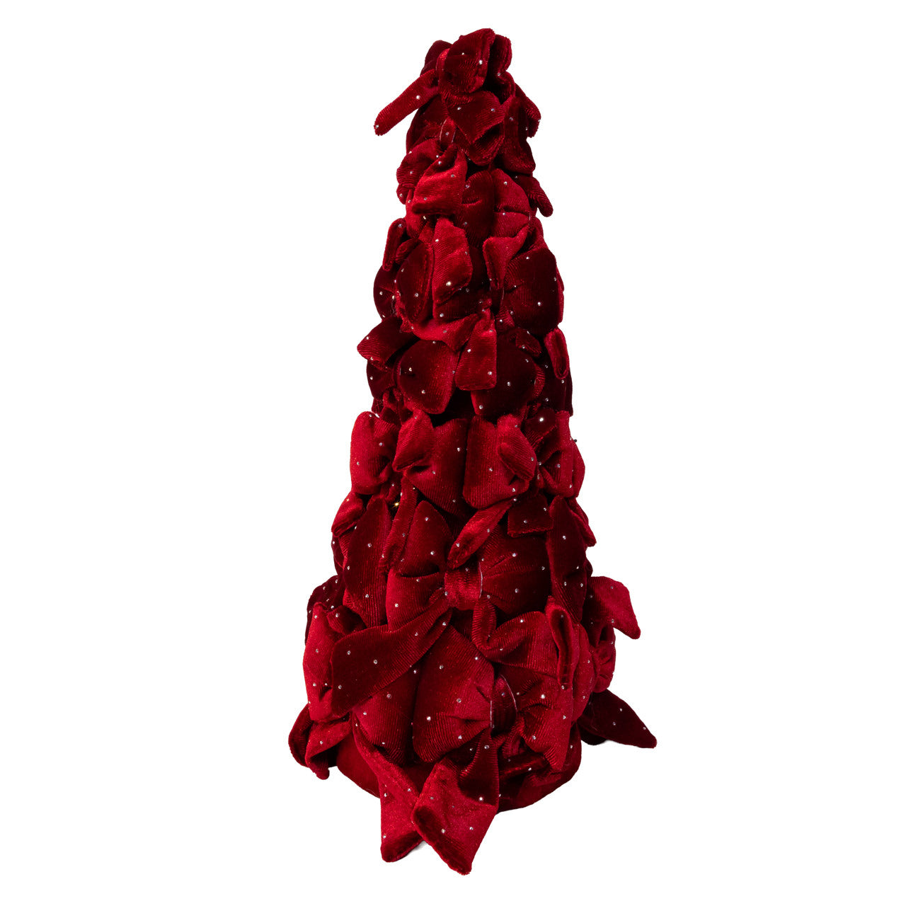 15.75" Burgundy Bow Tree With Diamond Gemstones