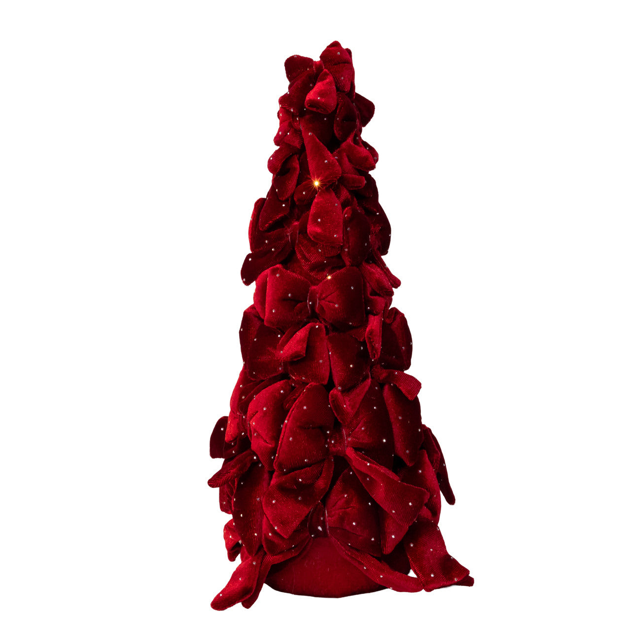 15.75" Burgundy Bow Tree With Diamond Gemstones