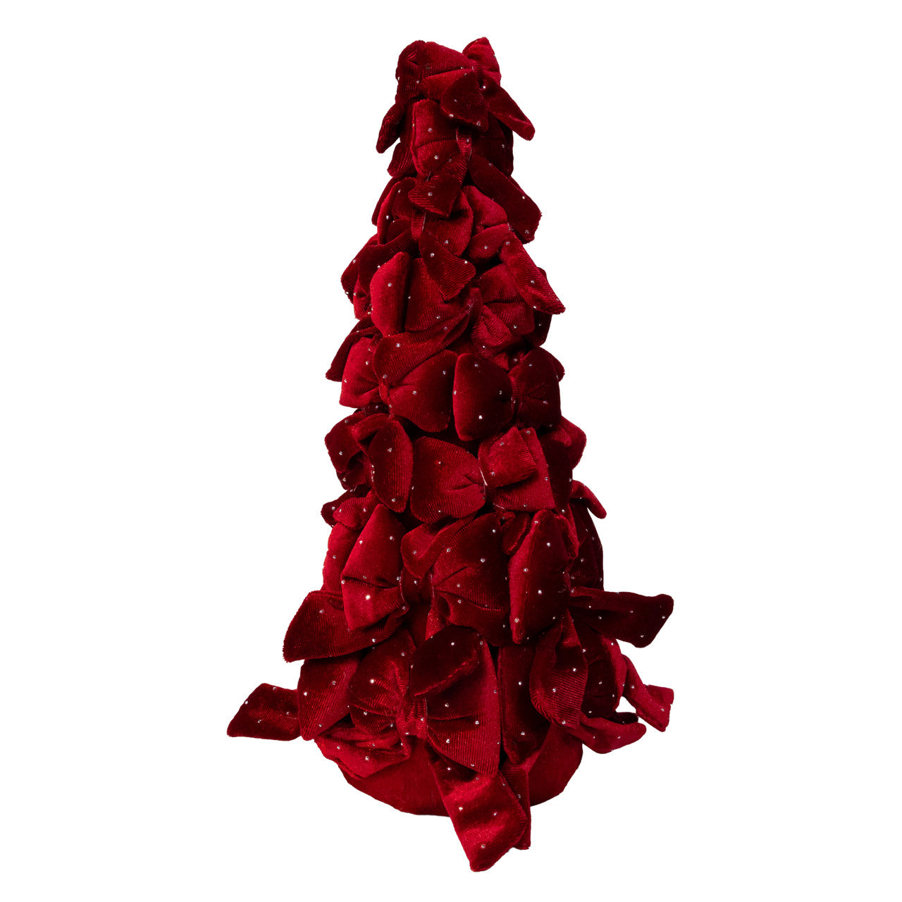 15.75" Burgundy Bow Tree With Diamond Gemstones