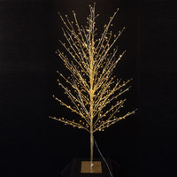 4' Pre-Lit Classic White & Warm White LED Gold Foil Twig Tree