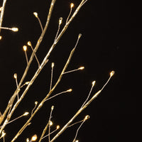 4' Pre-Lit Classic White & Warm White LED Gold Foil Twig Tree