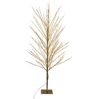 4' Pre-Lit Classic White & Warm White LED Gold Foil Twig Tree