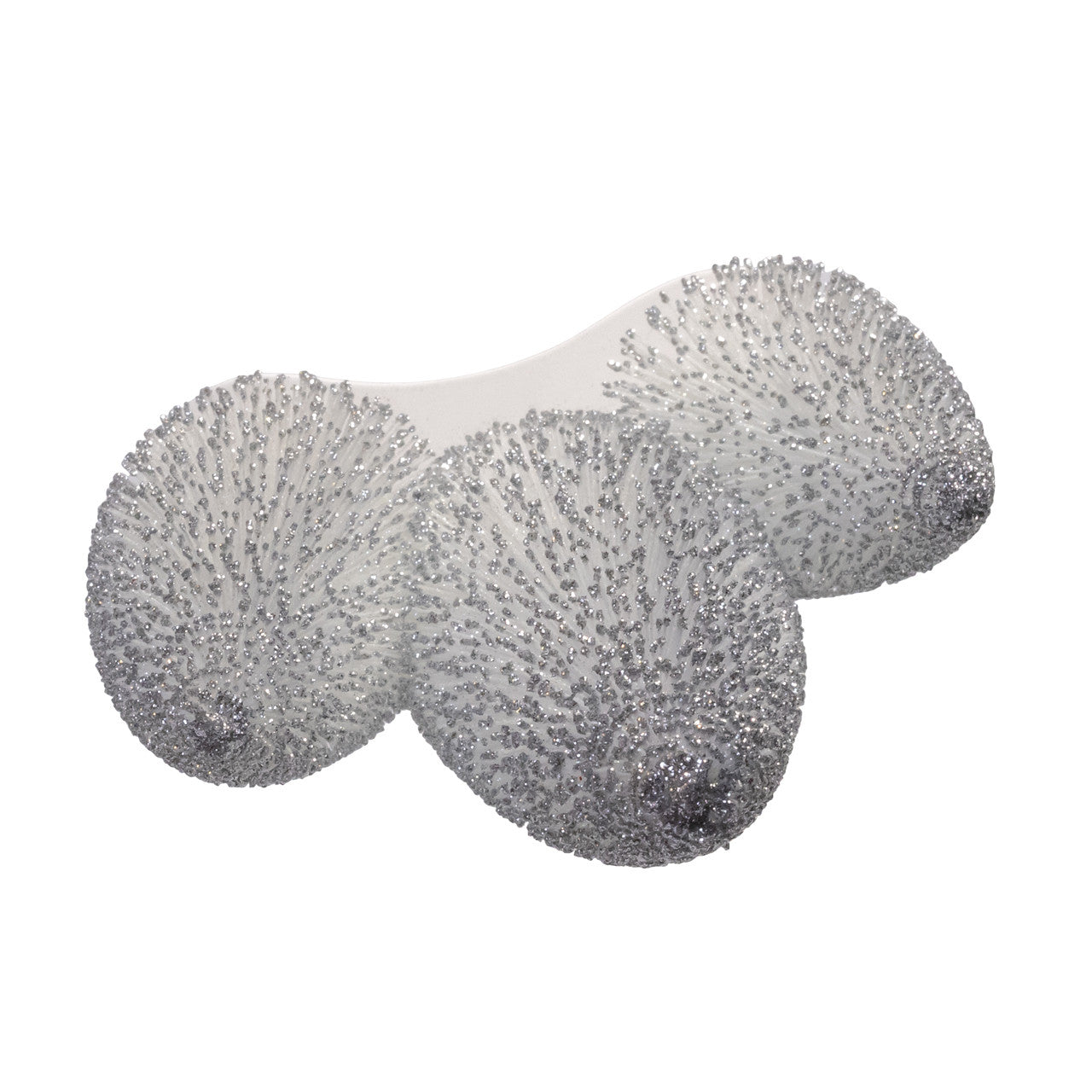 12-16" White Miniature Trees With Silver Glitter Table Piece