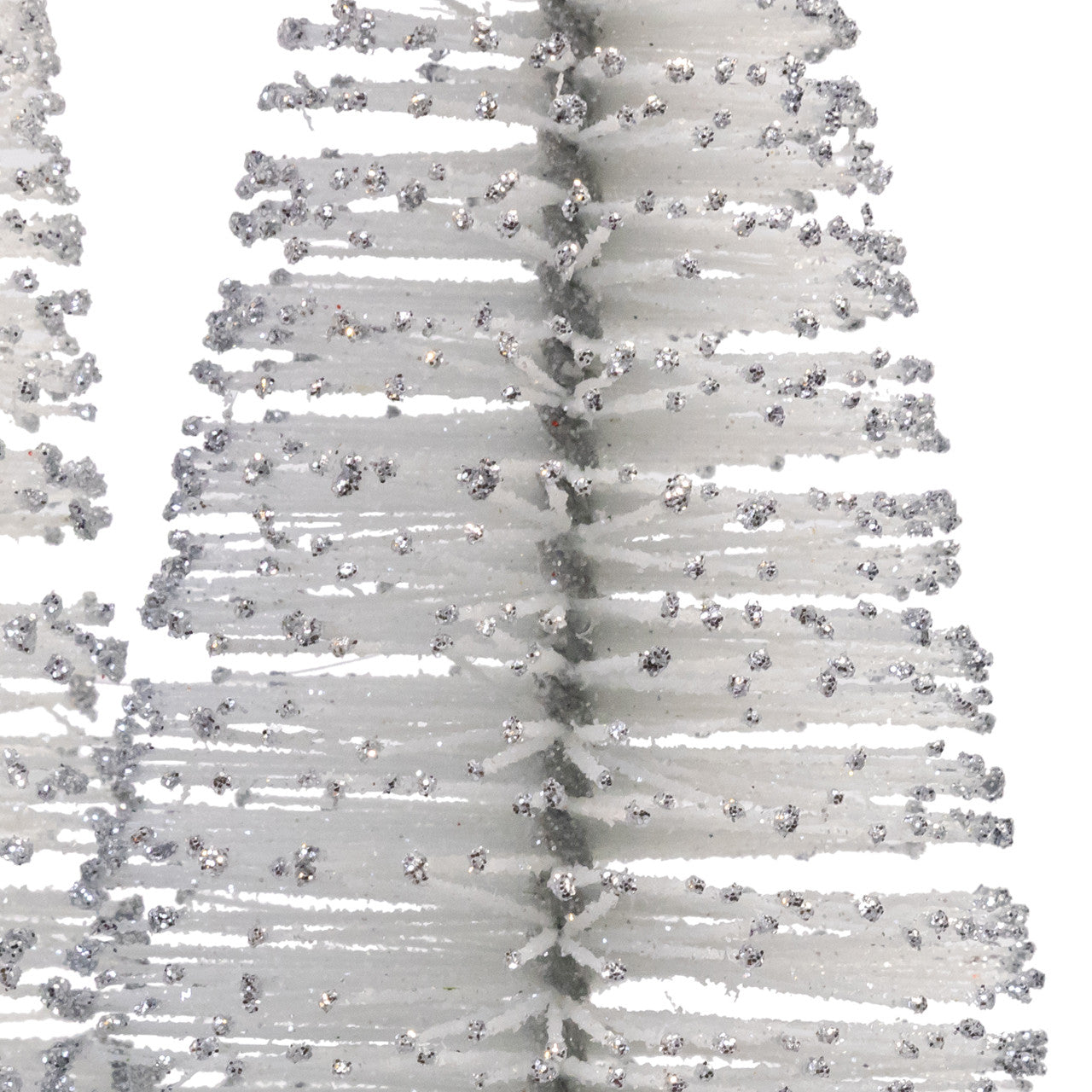 12-16" White Miniature Trees With Silver Glitter Table Piece