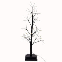 2' Pre-Lit Warm White Fairy LED USB Black Twig Tree