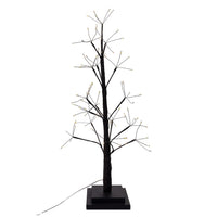2' Pre-Lit Warm White Fairy LED USB Black Twig Tree