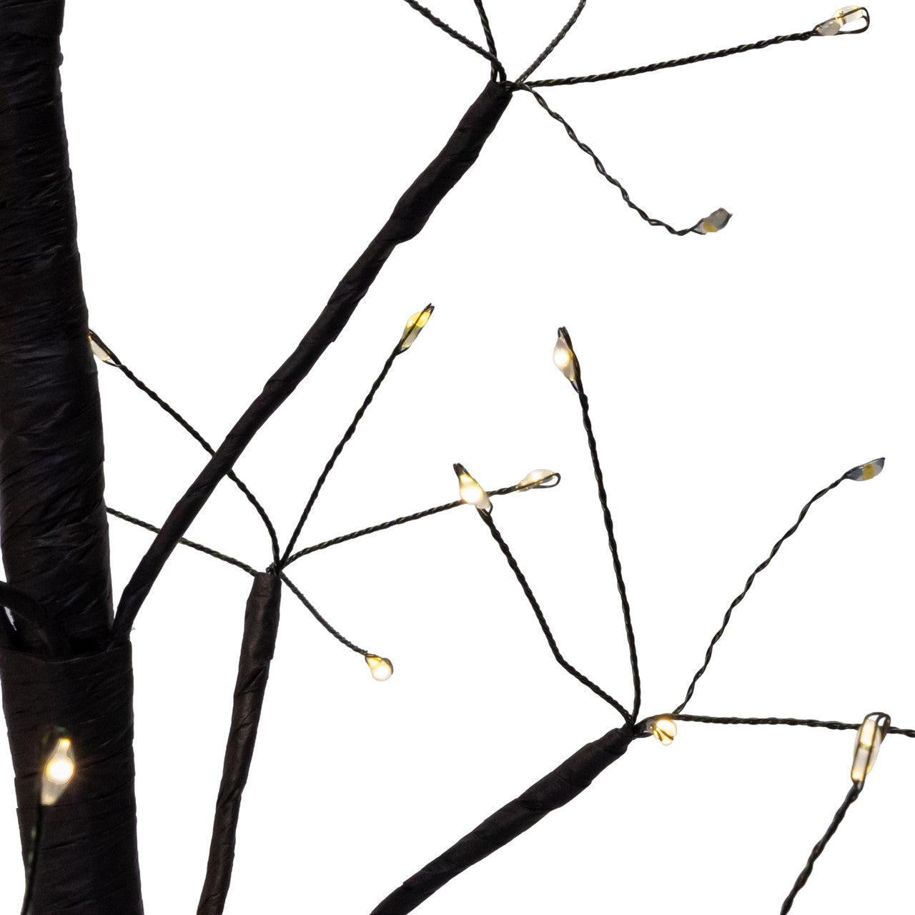 2' Pre-Lit Warm White Fairy LED USB Black Twig Tree