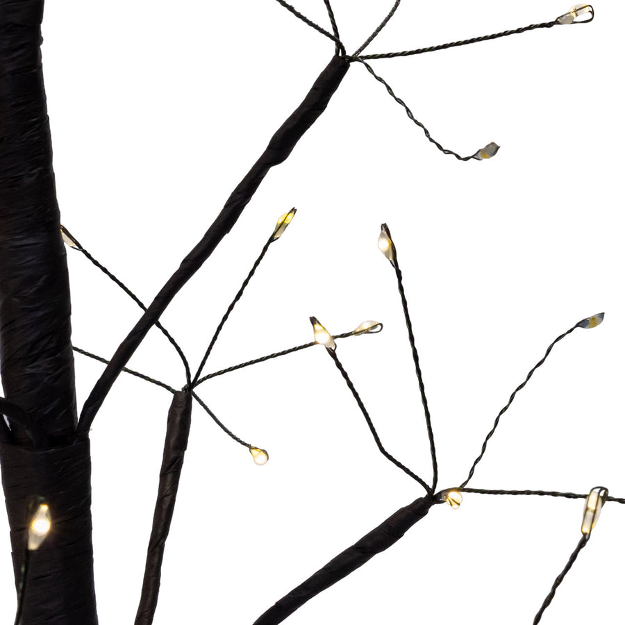 2' Pre-Lit Warm White Fairy LED USB Black Twig Tree
