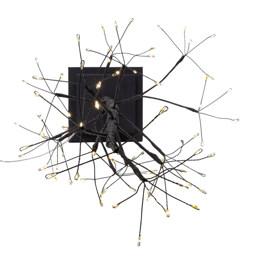 2' Pre-Lit Warm White Fairy LED USB Black Twig Tree