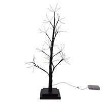 2' Pre-Lit Warm White Fairy LED USB Black Twig Tree