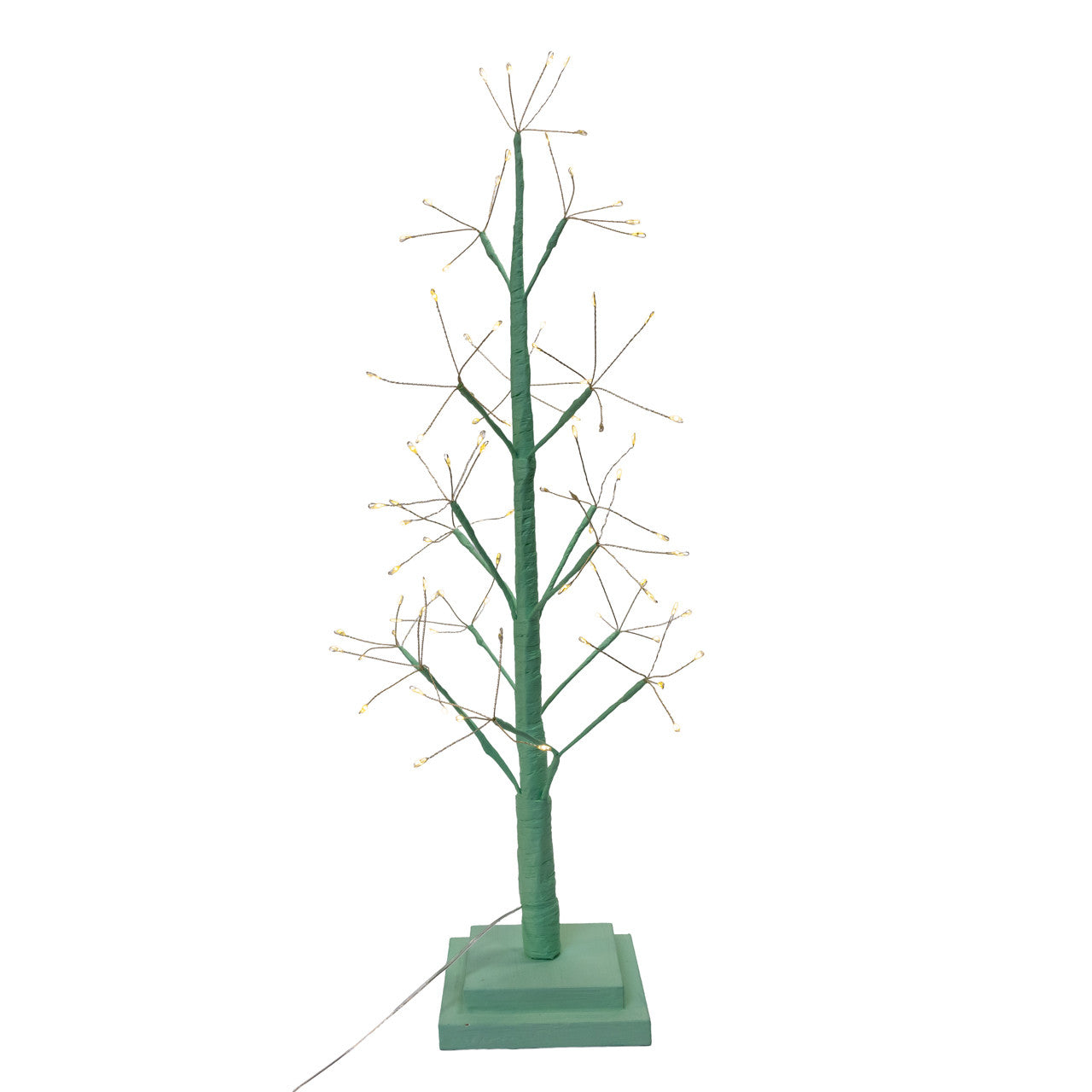 2' Pre-Lit Warm White Fairy LED USB Green Twig Tree