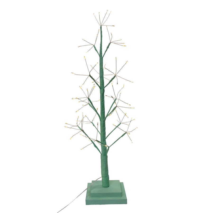 2' Pre-Lit Warm White Fairy LED USB Green Twig Tree