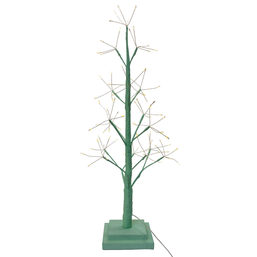 2' Pre-Lit Warm White Fairy LED USB Green Twig Tree