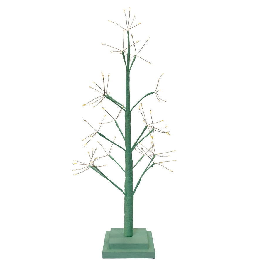 2' Pre-Lit Warm White Fairy LED USB Green Twig Tree