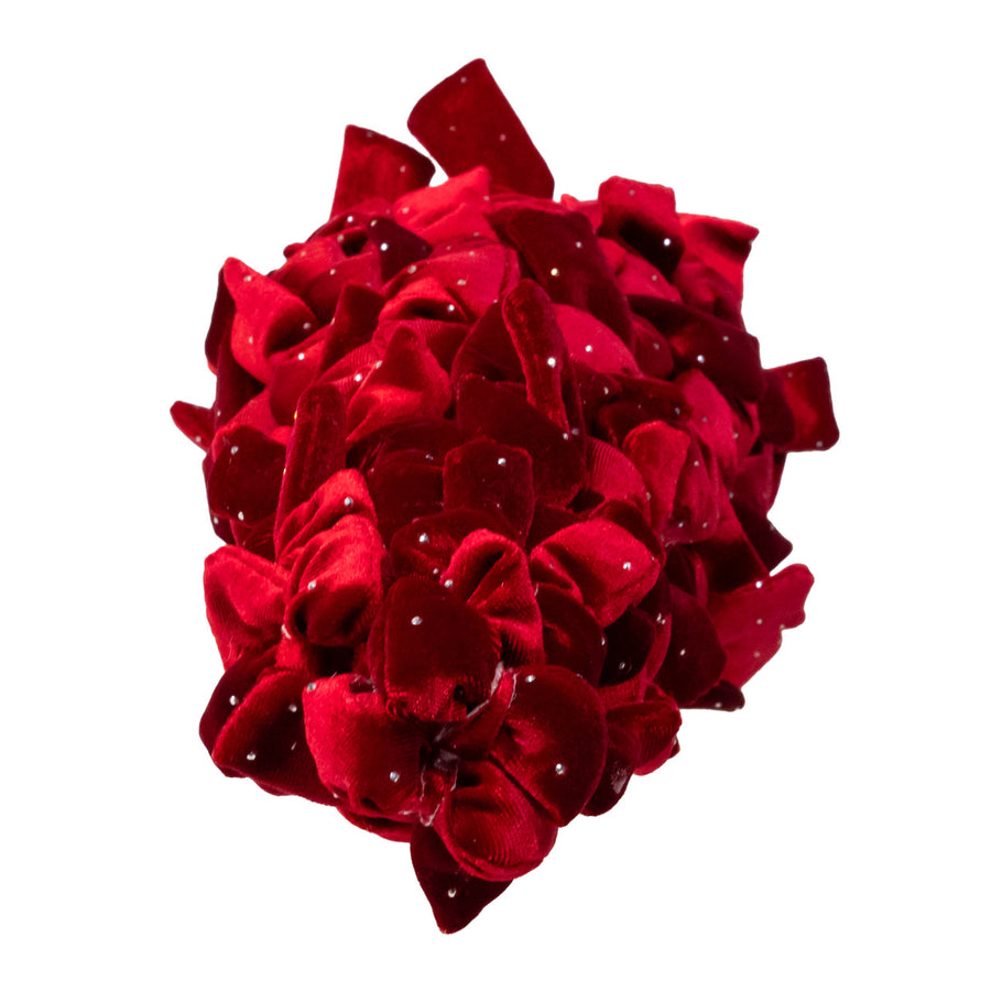 15.75" Burgundy Bow Tree With Diamond Gemstones