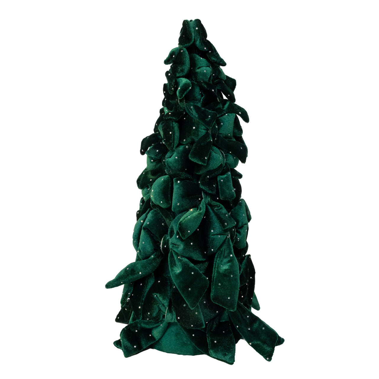 15.75" Dark Green Bow Tree With Diamond Gemstones