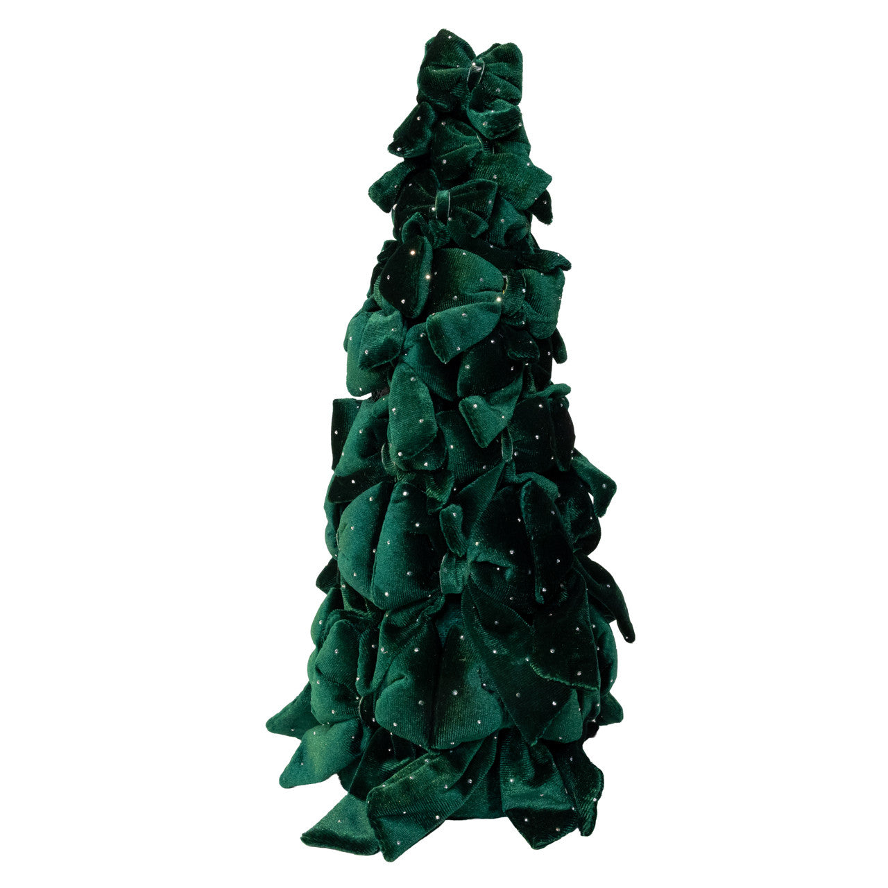 15.75" Dark Green Bow Tree With Diamond Gemstones