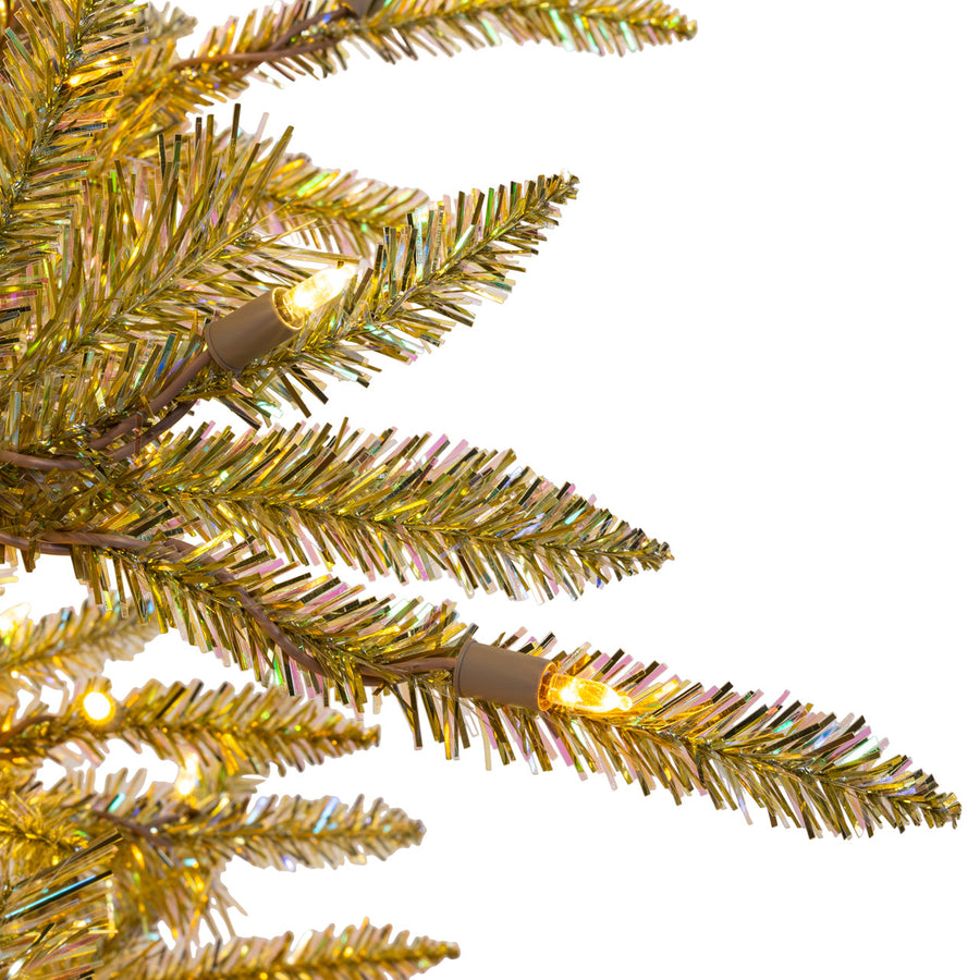 7' Pre-Lit Instant Connect Dual-Color LED Iridescent Gold Tree