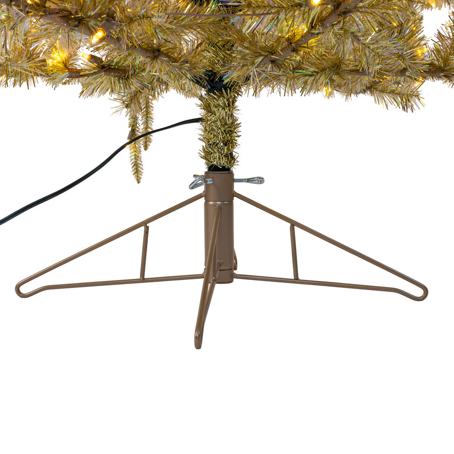 7' Pre-Lit Instant Connect Dual-Color LED Iridescent Gold Tree