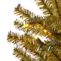 4.5' Pre-Lit Dual-Color LED Iridescent Gold Tree