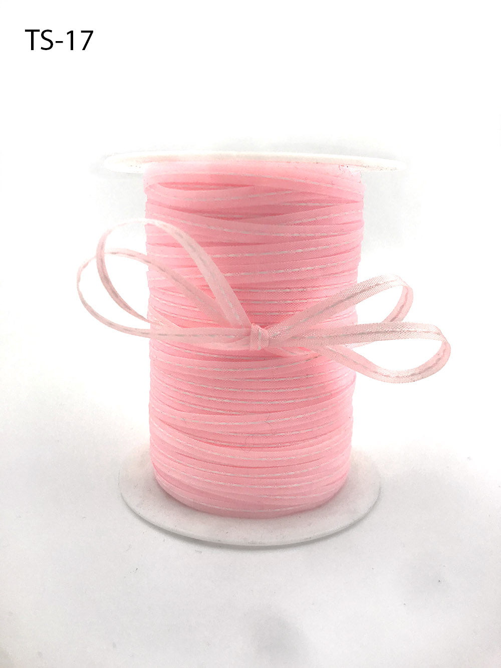 1/8 Inch Solid Stitched Center Ribbon with Woven Edge – TS17 – PINK