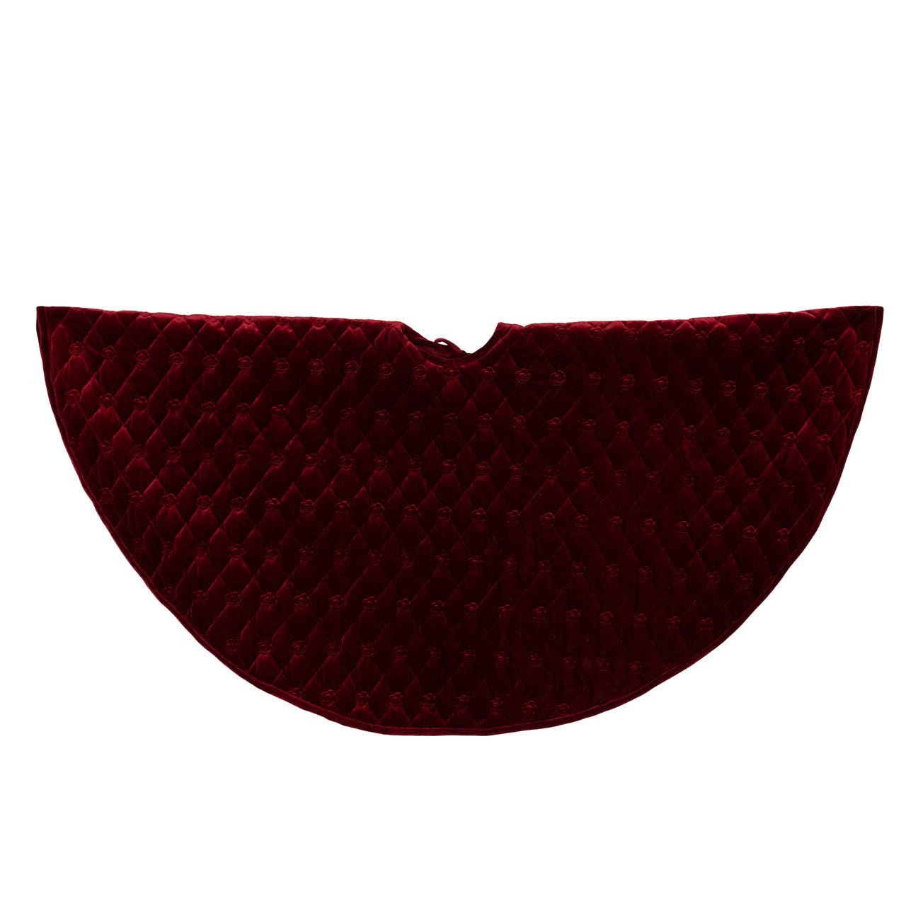 48" Quilted Burgundy Velvet Tree Skirt