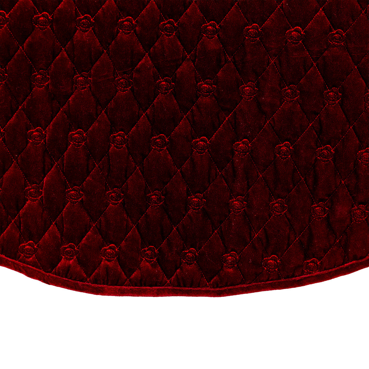 48" Quilted Burgundy Velvet Tree Skirt