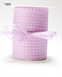 1/8 Inch Solid Stitched Center Ribbon with Woven Edge – TS05 – LAVENDER