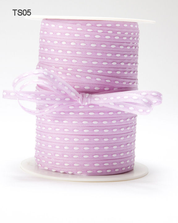 1/8 Inch Solid Stitched Center Ribbon with Woven Edge – TS05 – LAVENDER