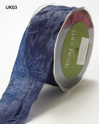 1.5 Inch Crinkle Crushed Ribbon with Cut Edge – UK-5-03 – NAVY