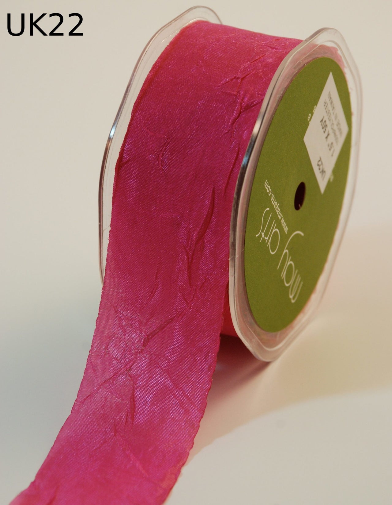 1.5 Inch Crinkle Crushed Ribbon with Cut Edge – UK-5-22 – FUCHSIA