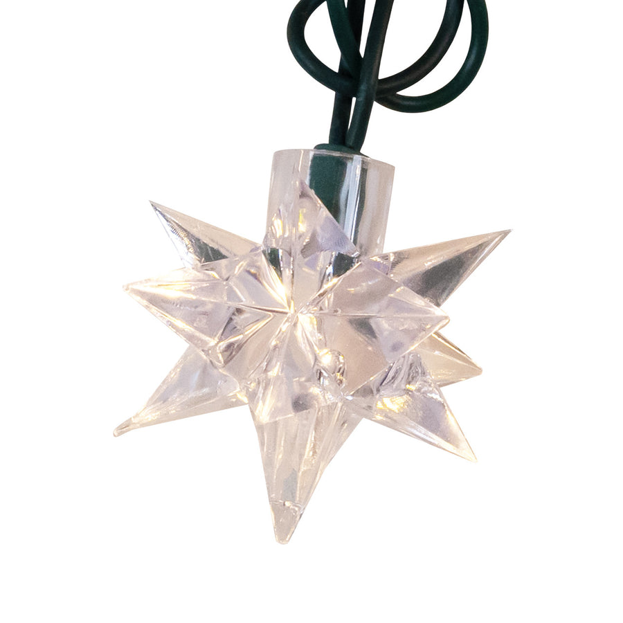 9' UL 10L Warm White Pointed Star Light Set