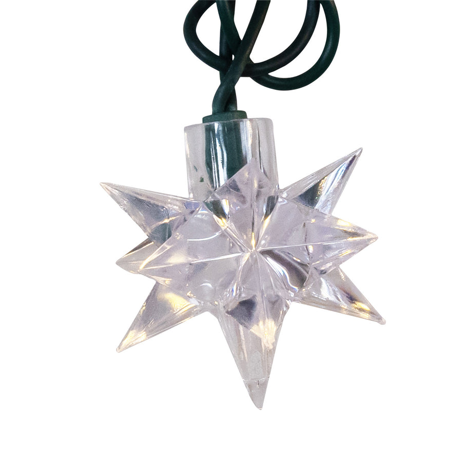 9' UL 10L Warm White Pointed Star Light Set