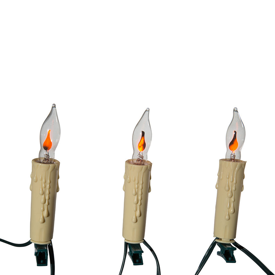 18' UL 10L C7 Flicker Flame Clip-On Connectible Light Set with 24" Spacing