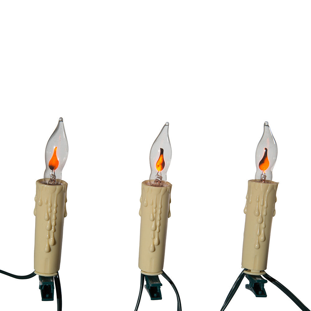 18' UL 10L C7 Flicker Flame Clip-On Connectible Light Set with 24" Spacing