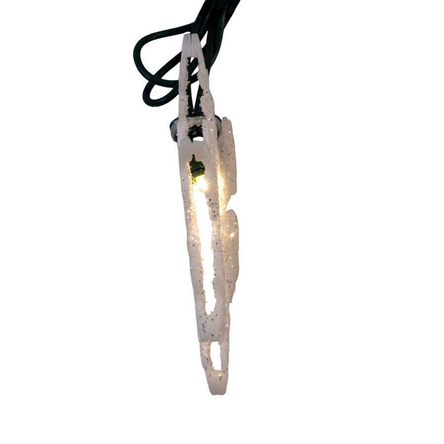 9' UL 10L Warm White LED Snowflake Light Set