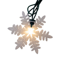 9' UL 10L Warm White LED Snowflake Light Set