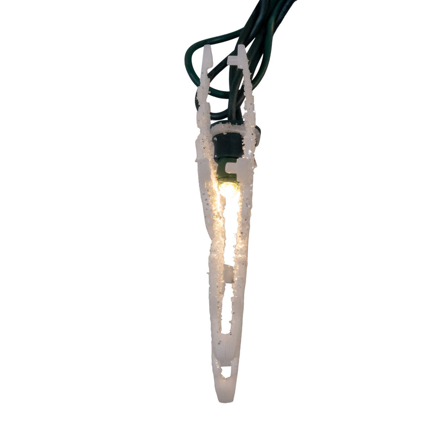 9' UL 10L Warm White LED Snowflake Light Set