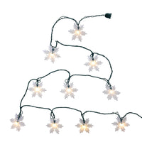 9' UL 10L Warm White LED Snowflake Light Set