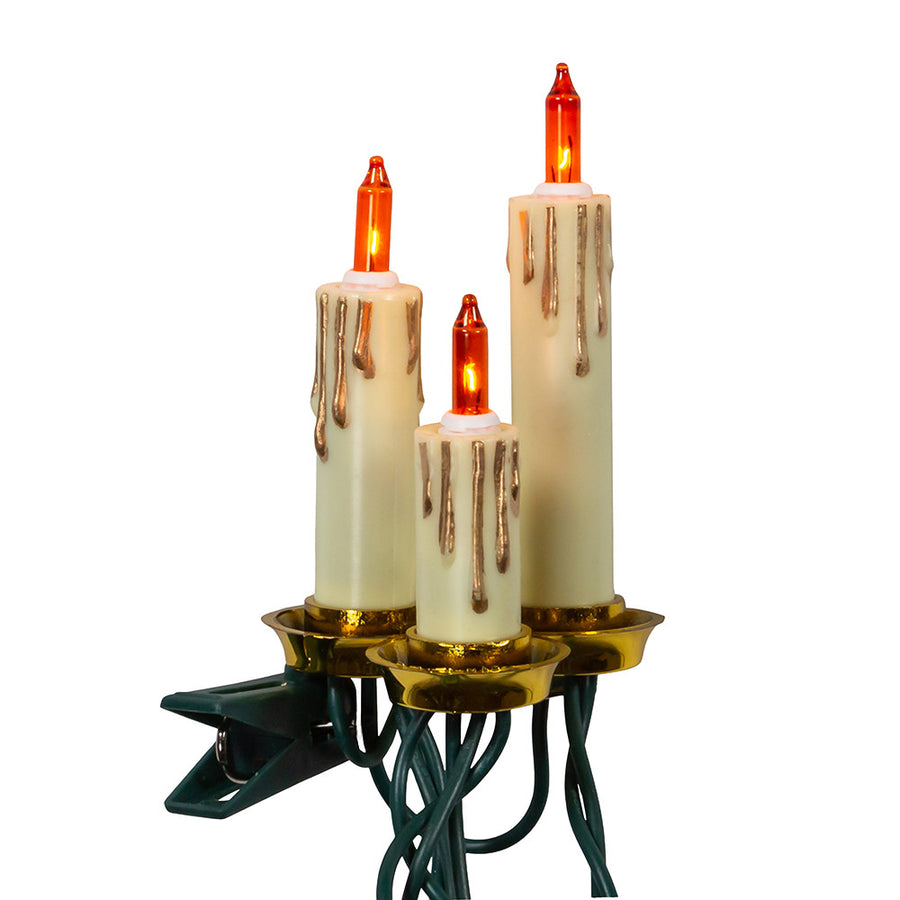 28' UL 15L Triple Candle Clip-On Light Set with 24" Spacing