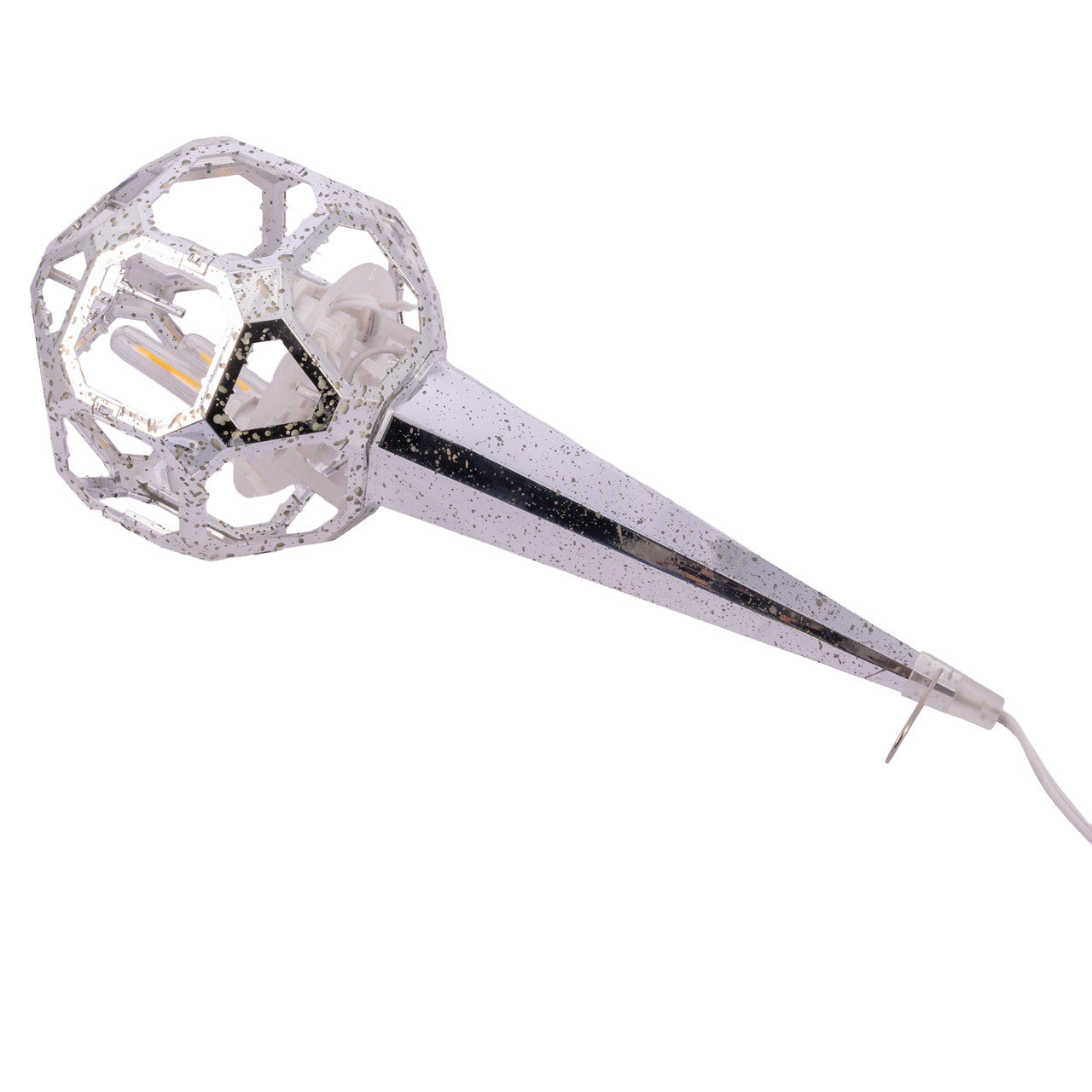 24" Warm White LED Silver Crackle Moravian Star
