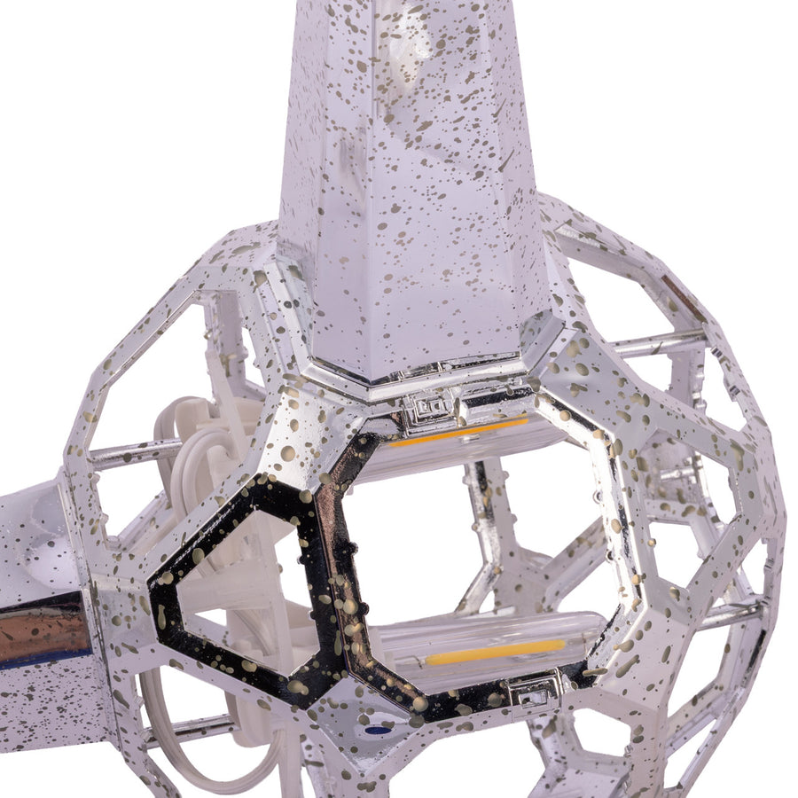 24" Warm White LED Silver Crackle Moravian Star