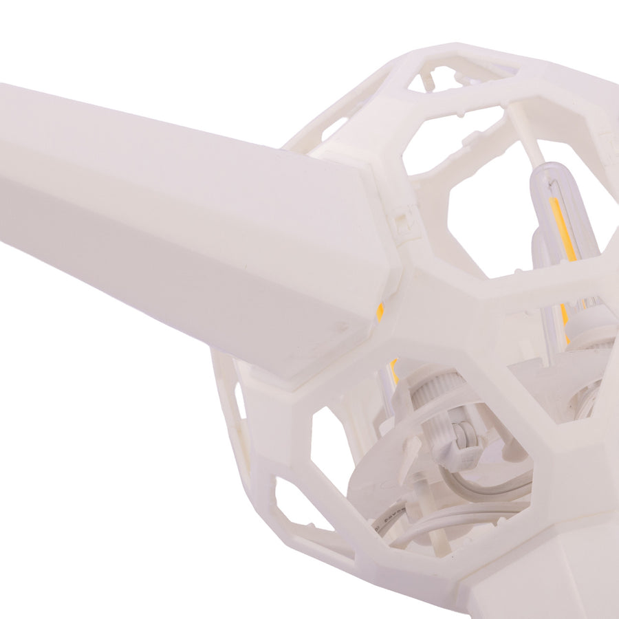 24" Warm White LED White Crackle Moravian Star