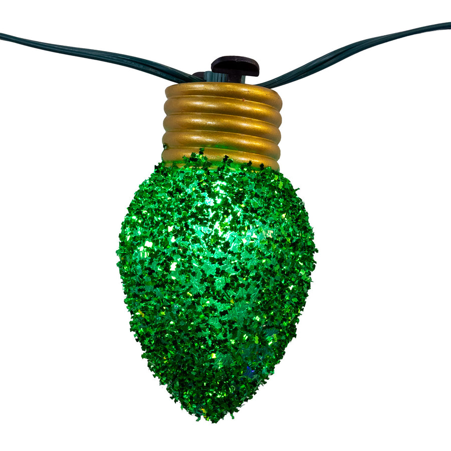 15' UL 7L LED Multicolor Jumbo Glittered C9 Bulb Light Set