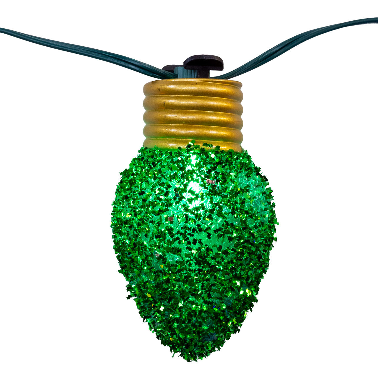 15' UL 7L LED Multicolor Jumbo Glittered C9 Bulb Light Set