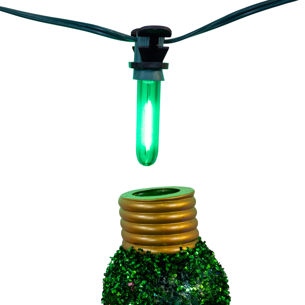 15' UL 7L LED Multicolor Jumbo Glittered C9 Bulb Light Set