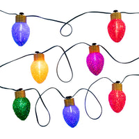 15' UL 7L LED Multicolor Jumbo Glittered C9 Bulb Light Set