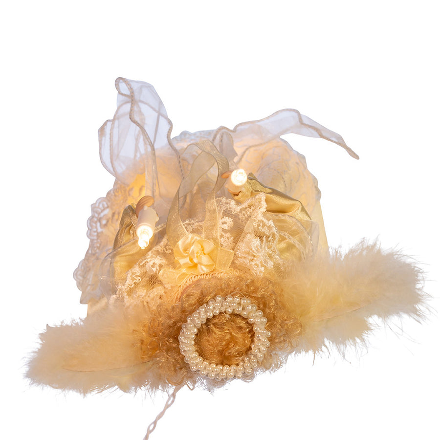 12" UL 10L Ivory Angel  With Warm White Lights Treetop