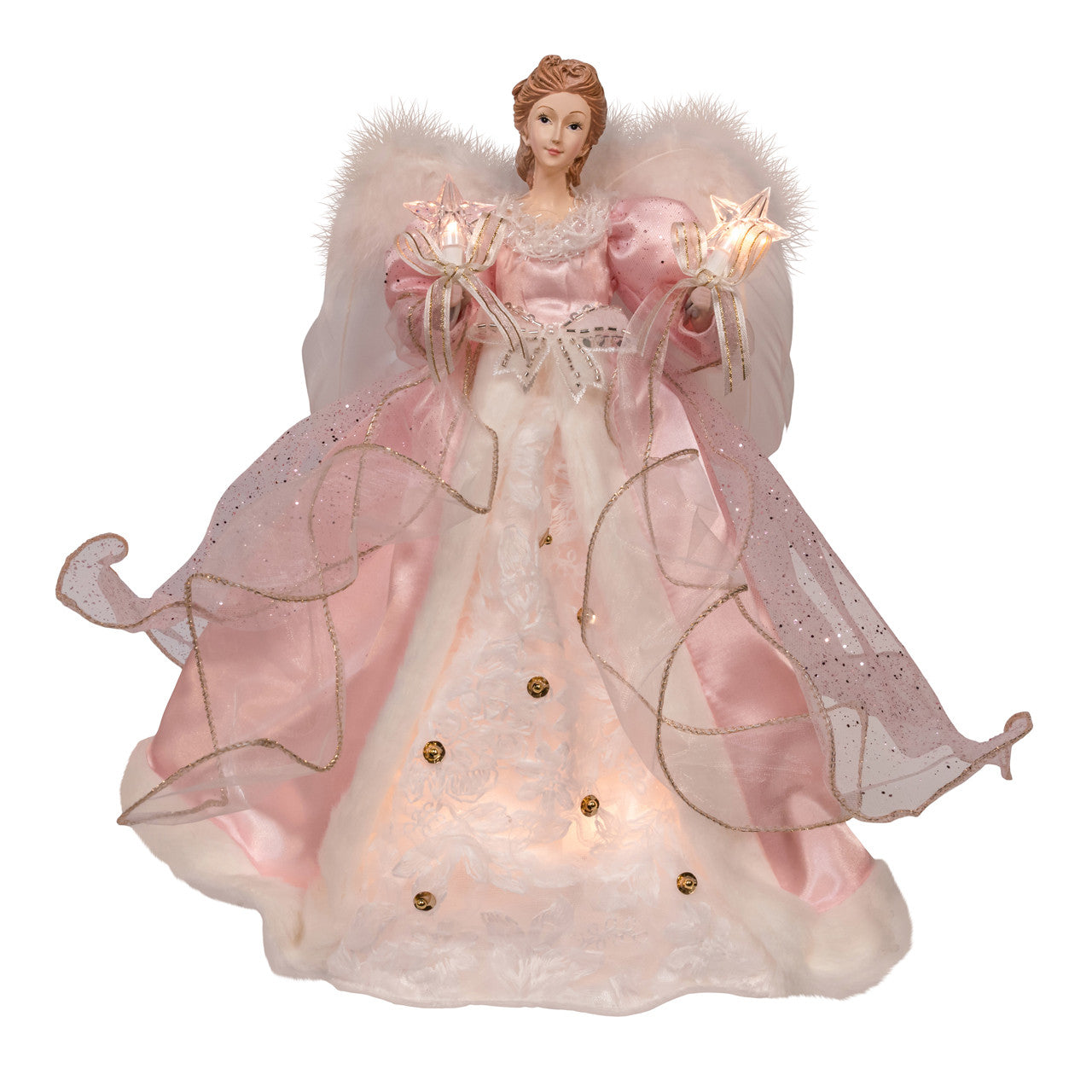 14" 10L Pink & White Angel Treetop