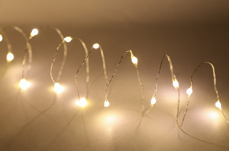 75.5' 200L Warm White Superbright LED Silver Wire Light Set